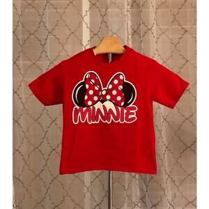 Disney Girl's "Minnie" Red Short Sleeve Tee - Size 4-T